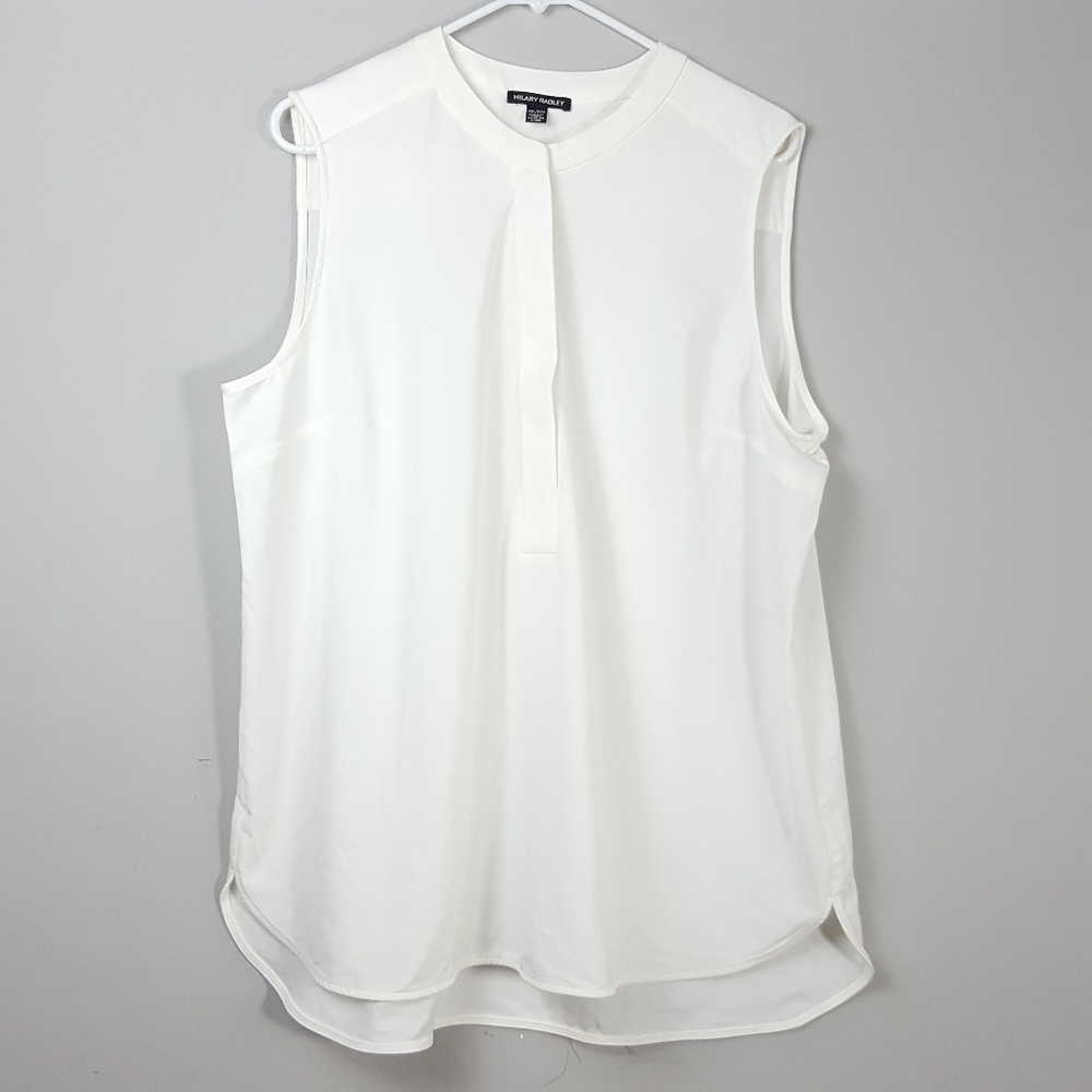 Hilary Radley Womens XXL Ivory 1/2 Zip Blouse